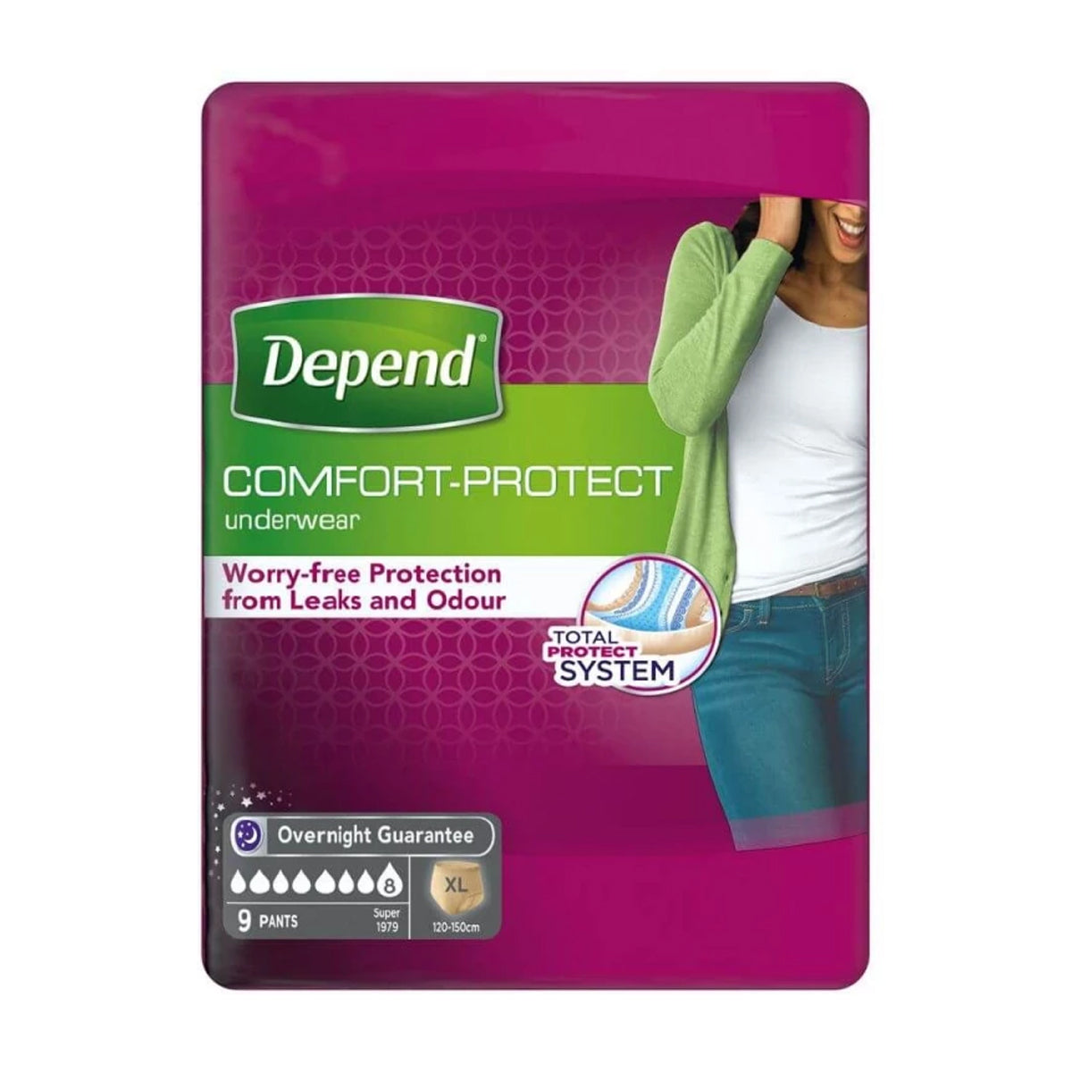 Depend Comfort Protect Underwear For Women 9 Pcs XLarge
